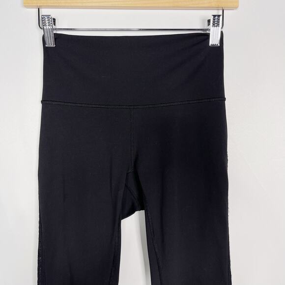 Lululemon 4 Black Wunder Under Hi Rise Tight Special Edition Embroidered 28" - Picture 3 of 10